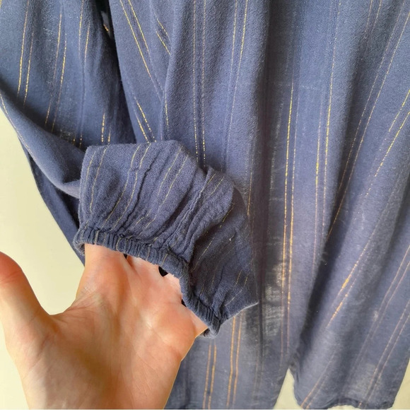 Maeve Blue Ruffled Long Sleeve Blouse - Picture 3 of 10